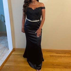 Ashley and Justin Black formal gown